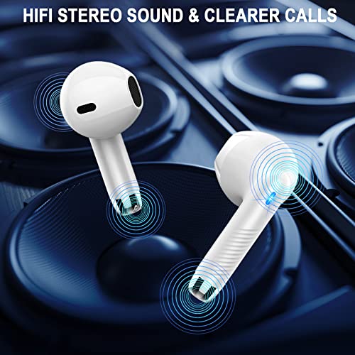 Wireless Earbuds, Bluetooth 5.3 Ear Buds LED Power Display Headphones Bass Stereo, Earbuds in-Ear Noise Cancelling Mic, 40H Playback Mini Case IP7 Waterproof Sports Earphones for Android iOS