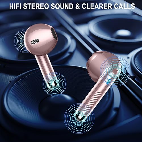 Wireless Earbuds, Bluetooth 5.3 Ear Buds LED Power Display Headphones Bass Stereo, Earbuds in-Ear Noise Cancelling Mic, 40H Playback Mini Case IP7 Waterproof Sports Earphones for Android iOS