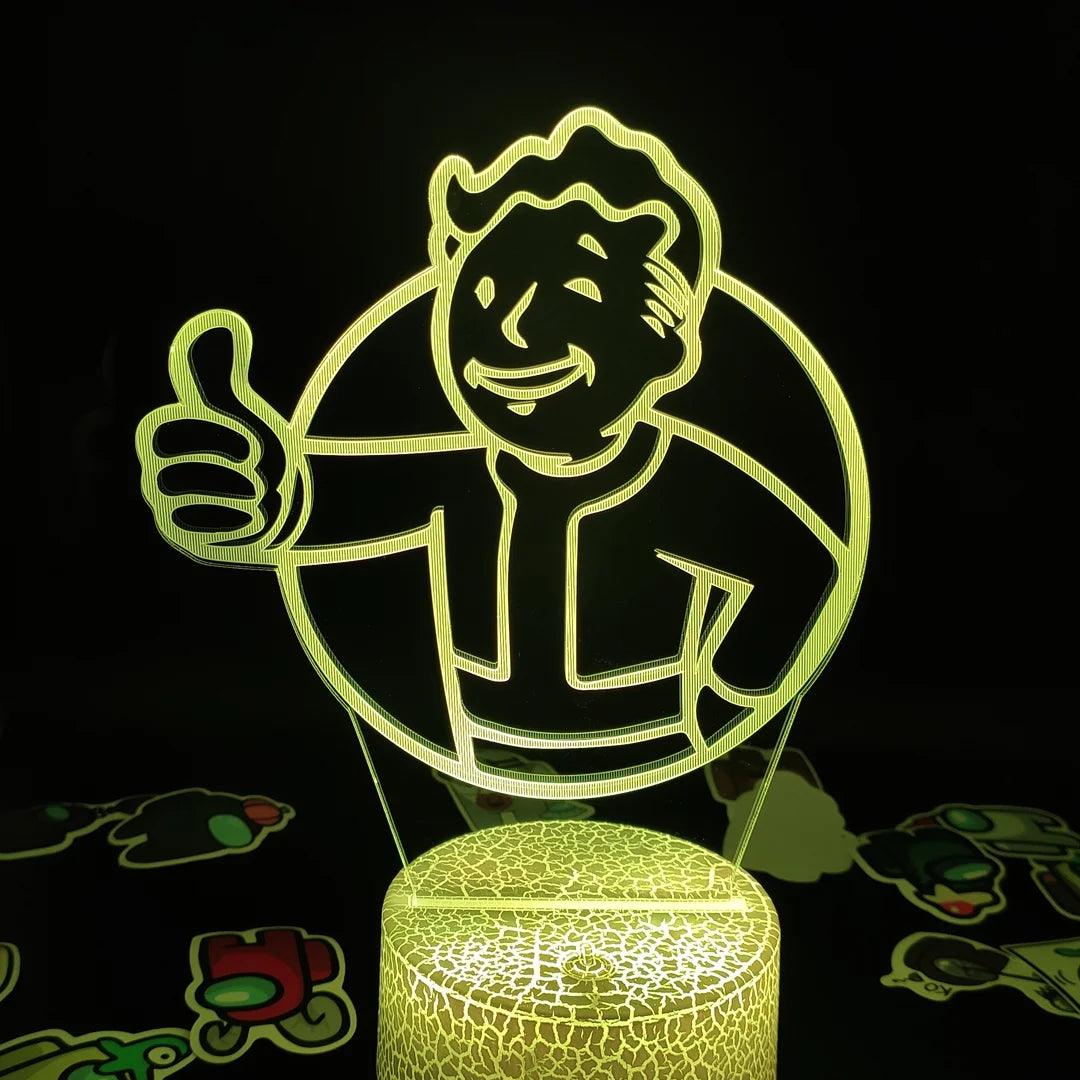 Fallout Pip Boy Game Mark 3D LED Illusion Night Lights Creative Gift for friend lava lamp bedroom bedside Table Desk Decoration