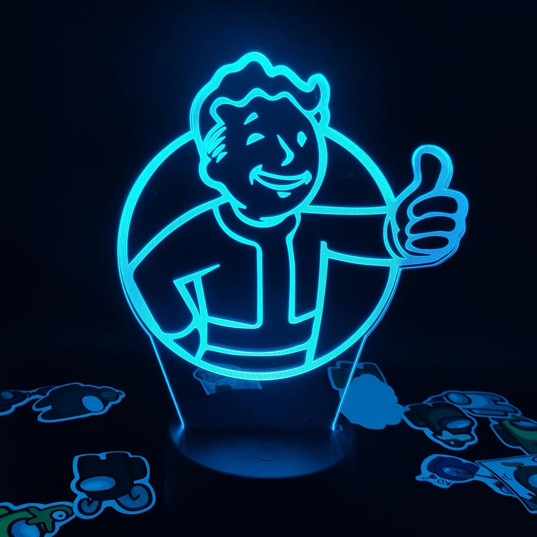 Fallout Pip Boy Game Mark 3D LED Illusion Night Lights Creative Gift for friend lava lamp bedroom bedside Table Desk Decoration