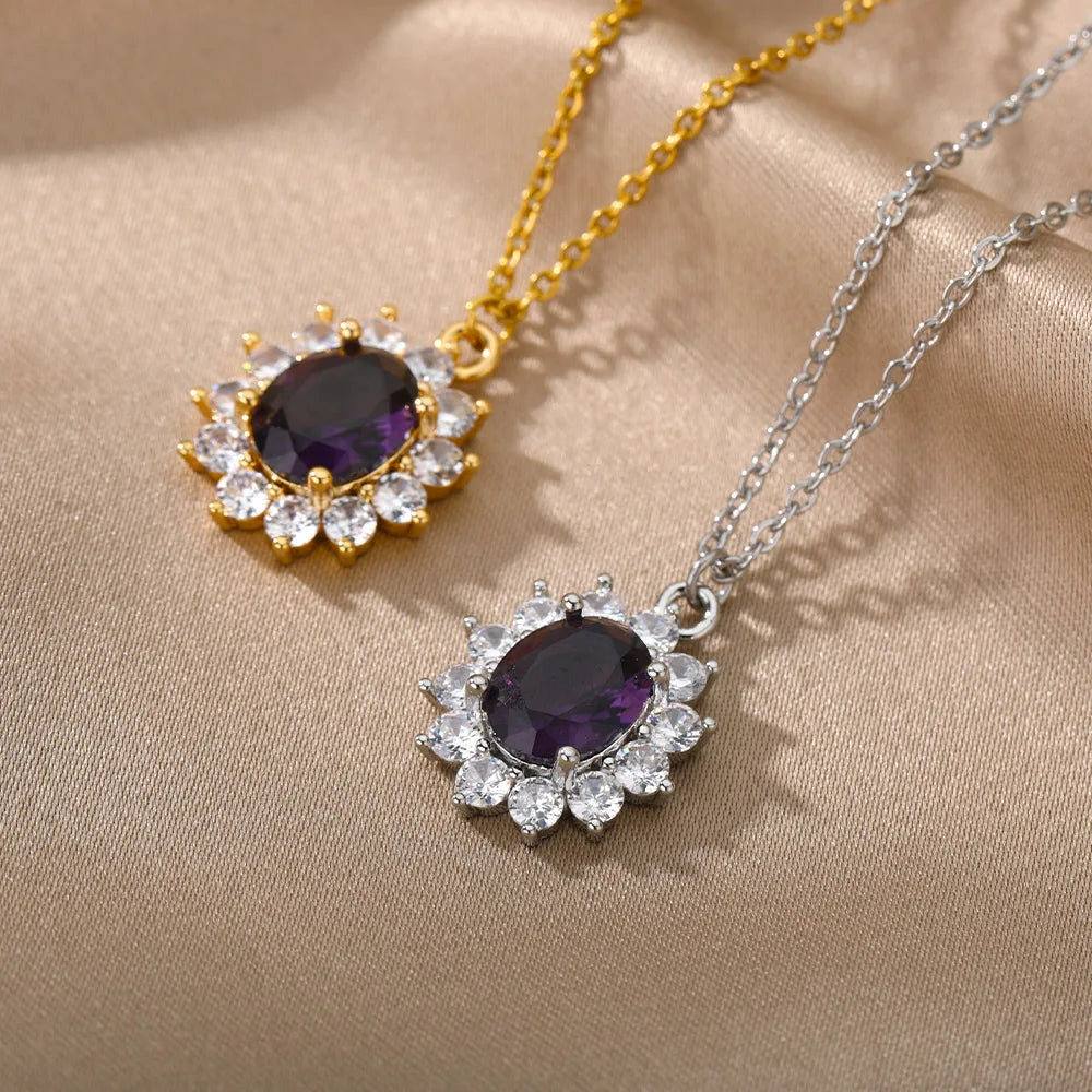 Luxury Zircon Sunflower Necklace For Women Rhinestone Crystal Choker Necklace Colar Chian Wedding Vintage Jewelry Bijoux Gift