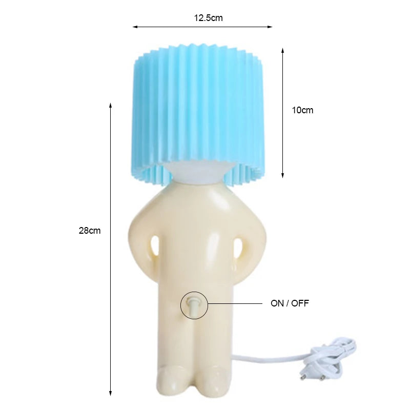 Creative Night Light LED Naughty Boy Bedside Plug-in Energy-Saving Cartoon Table Desktop Lamp Decoration Kids Gift Lighting