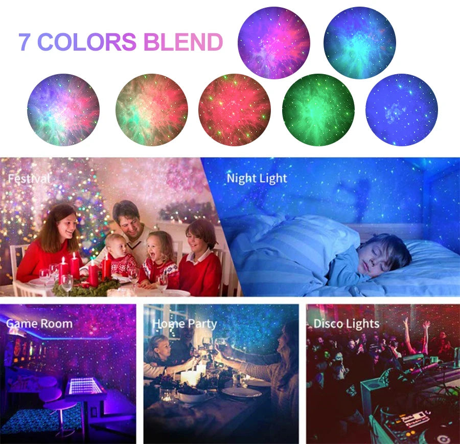 WiFi Galaxy Star Projector Night Light APP Control Bluetooth Starry Sky Projector Light  Aurora Atmospher for Bedroom decor Lamp