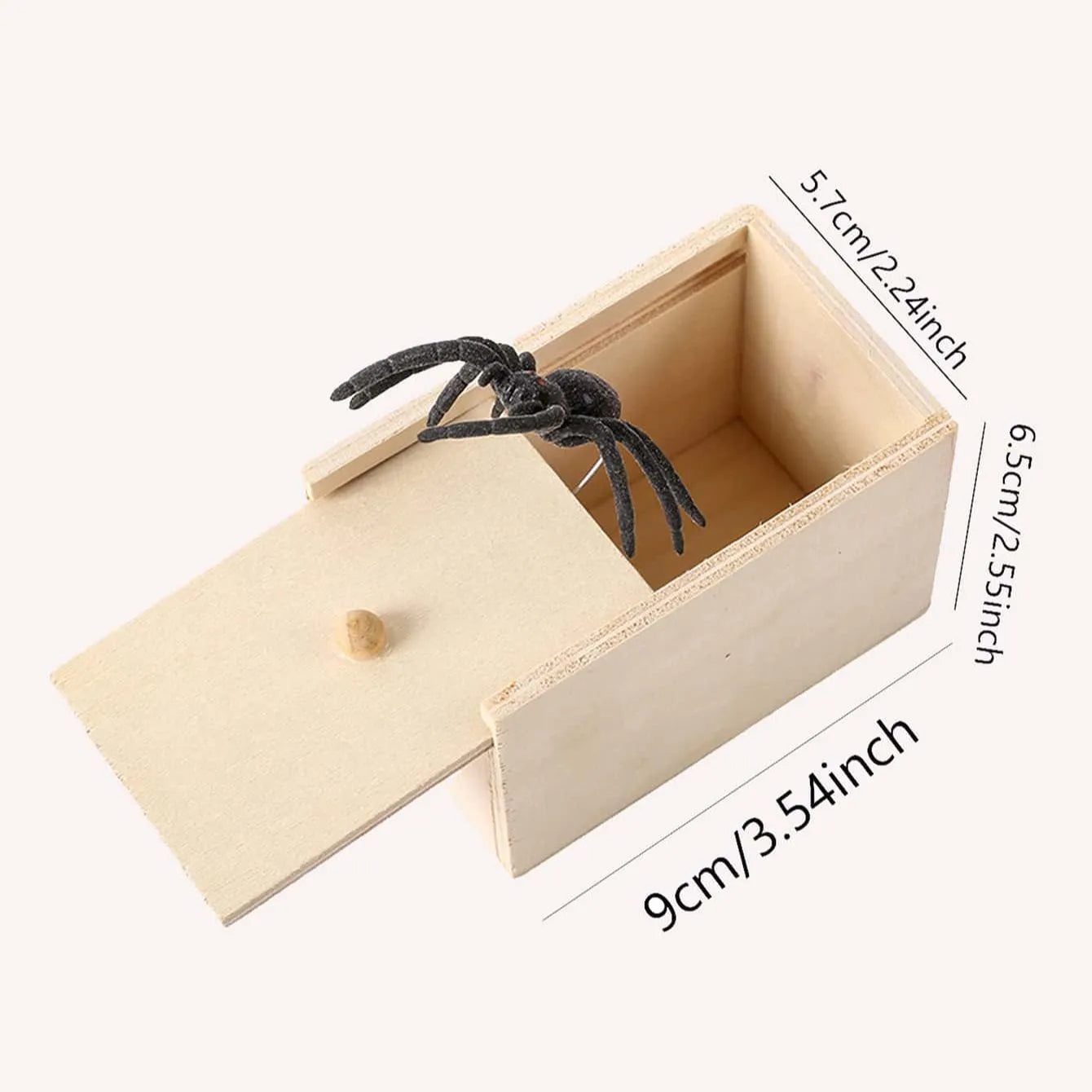 1PC-Wooden Prank Trick Practical Joke Home Office Scare Toy Box Gag Spider Kid Parents Friend Funny Play Joke Gift Surprising Bo