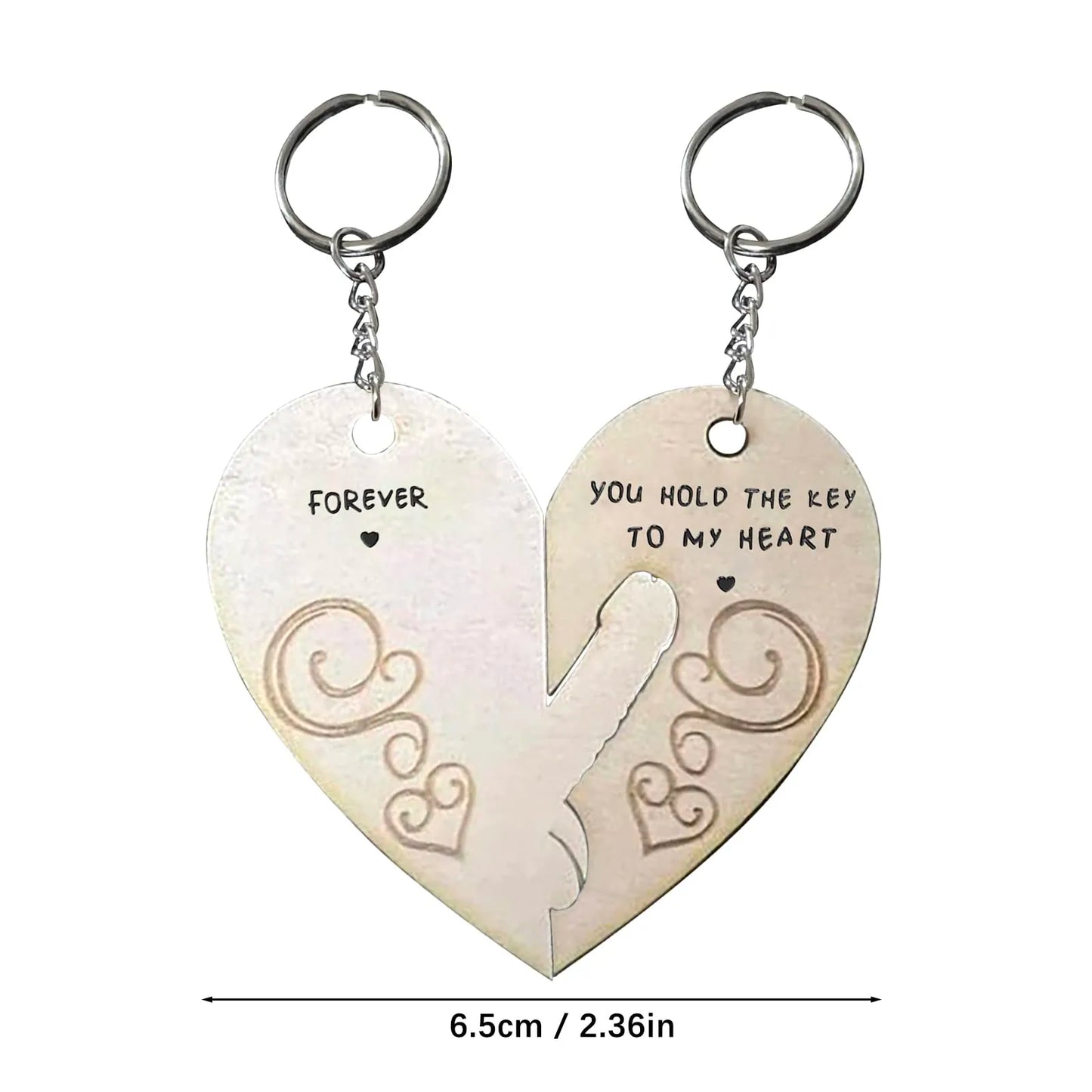 Valentines Couple Keychain You Hold The Key To My Heart Forever For His Hers Boyfriend Girlfriend Birthday Gift Wooden Pendant