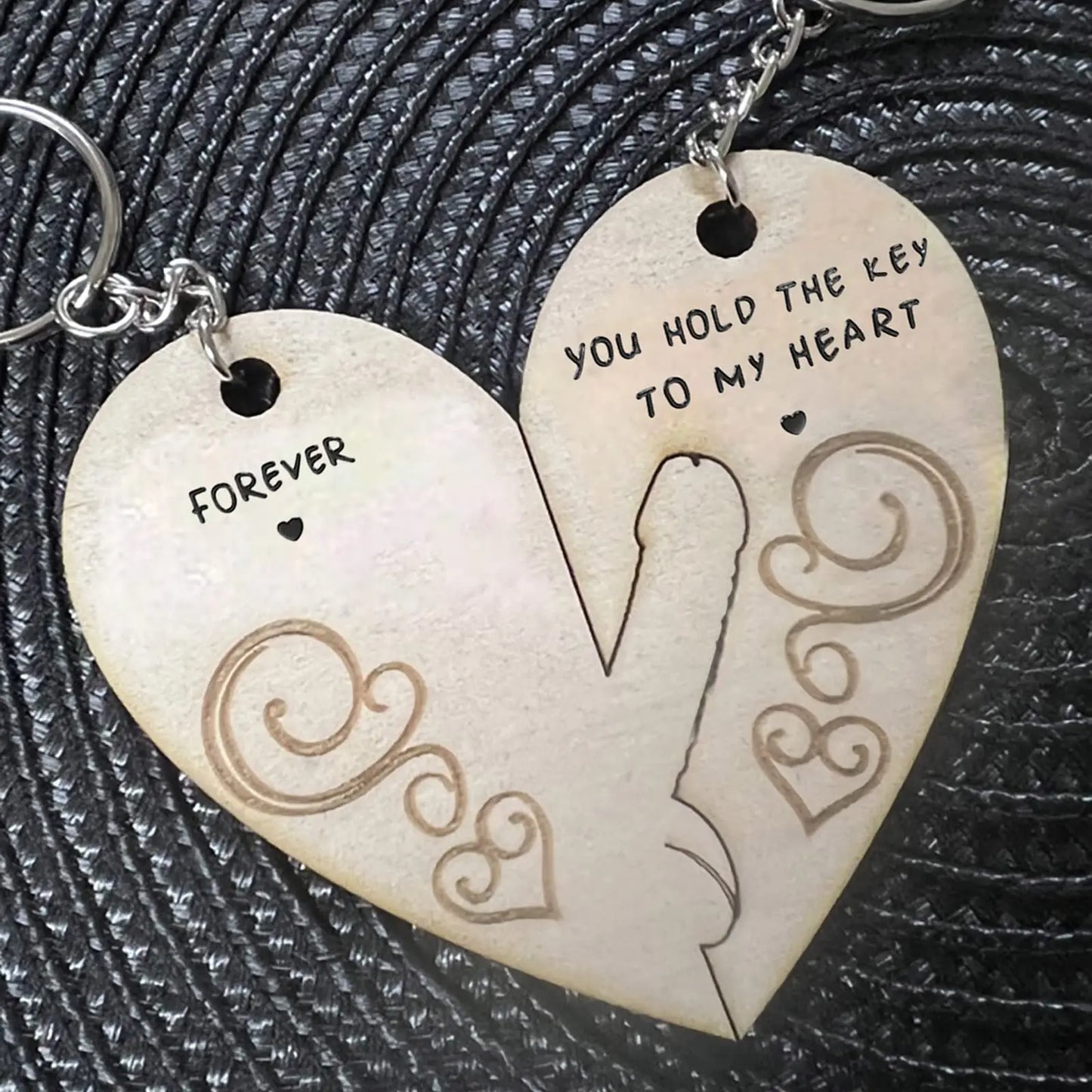 Valentines Couple Keychain You Hold The Key To My Heart Forever For His Hers Boyfriend Girlfriend Birthday Gift Wooden Pendant