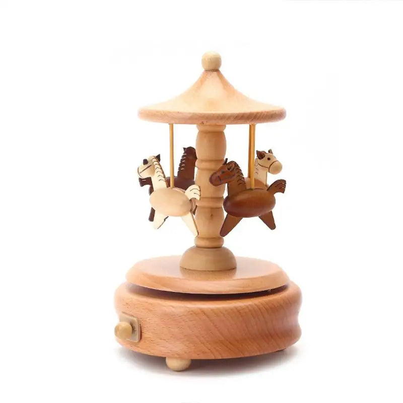 Elegant Wooden Music Box Castle Carousel Musical Box Birthday Christmas Gift For Girlfriend Boyfriend Music Sound Box Present