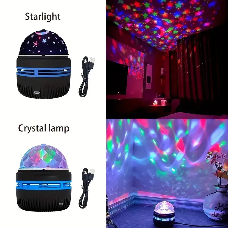 LED Water Pattern Starry Sky Light Remote Control Aurora Projection Light USB Plug-in Magic Ball Stage KTV Hotel Laser Light