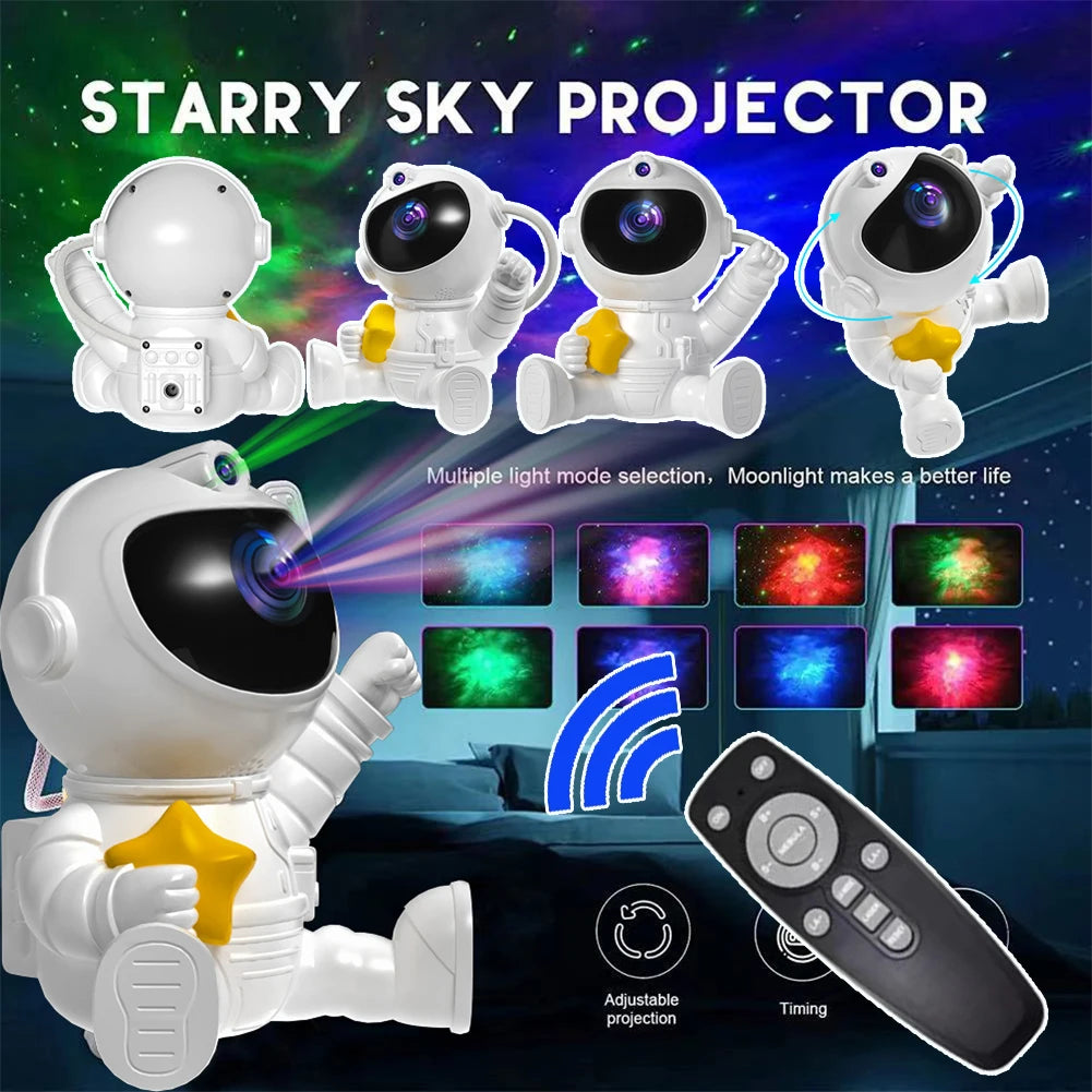 LED Starry Sky Projector Astronaut Starry Sky Projector Galaxy Night Light Romantic Projector Light Home Bedroom Decoration