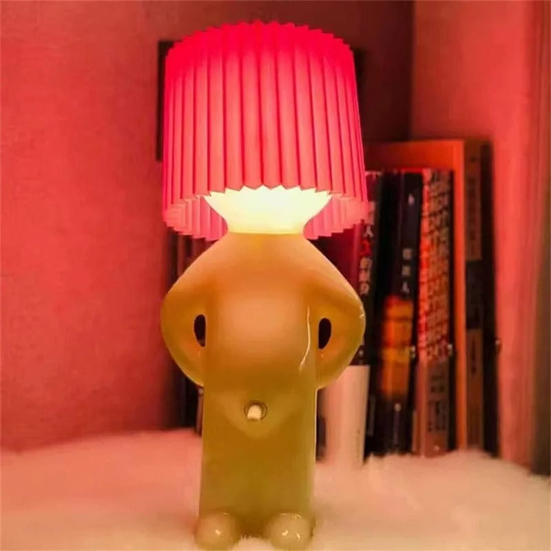 Creative Night Light LED Naughty Boy Bedside Plug-in Energy-Saving Cartoon Table Desktop Lamp Decoration Kids Gift Lighting