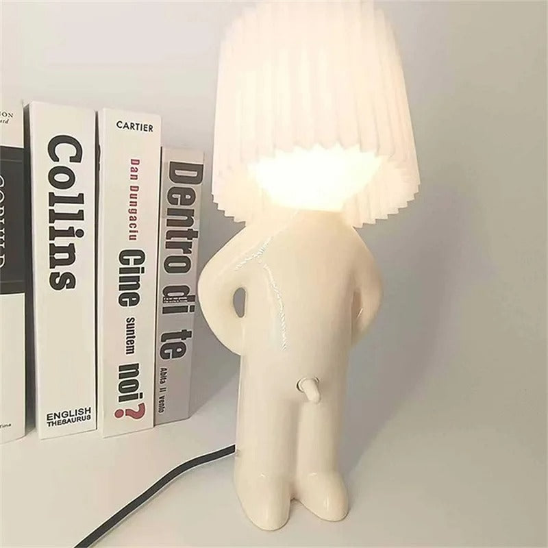 Creative Night Light LED Naughty Boy Bedside Plug-in Energy-Saving Cartoon Table Desktop Lamp Decoration Kids Gift Lighting