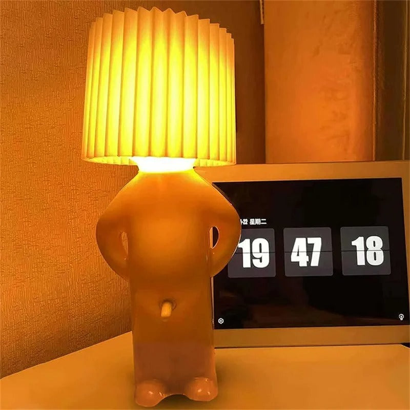 Creative Night Light LED Naughty Boy Bedside Plug-in Energy-Saving Cartoon Table Desktop Lamp Decoration Kids Gift Lighting